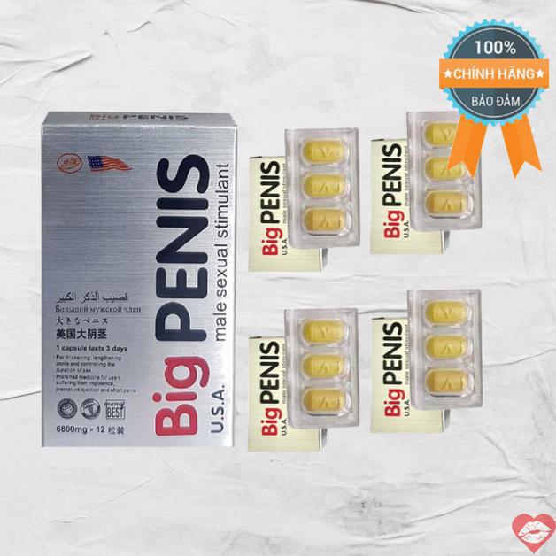 Nơi bán Big Penis USA chính hãng kéo dài thời gian cường dương chống xuất tinh sớm hộp 12 viên hàng mới về 