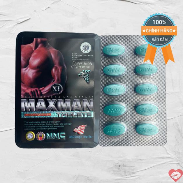 Bỏ sỉ Maxman chính hãng cương dương kéo dài thời gian chống xuất tinh sớm hộp 10 viên giá rẻ 